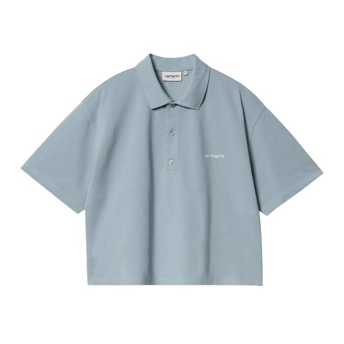 Carhartt WIP W' S/S Carhartt Script Polo TS - Frosted Blue