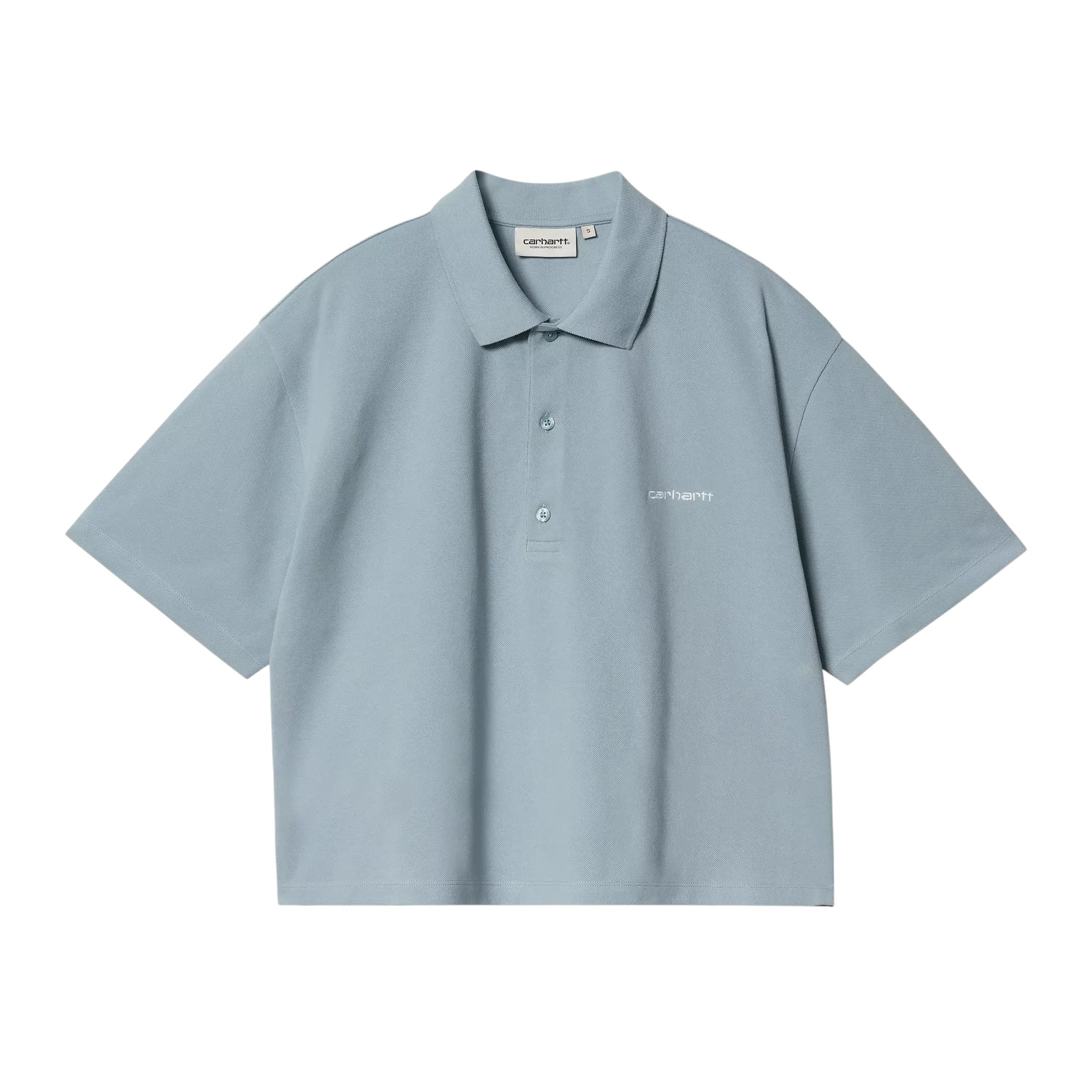 Carhartt WIP W' S/S Carhartt Script Polo TS - Frosted Blue