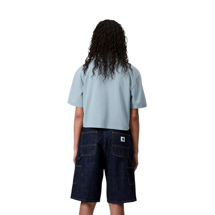 Carhartt WIP W' S/S Carhartt Script Polo TS - Frosted Blue