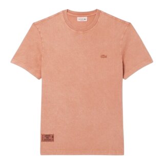 Lacoste T-shirt Jersey Epais Effet Délavé - Marron Clair