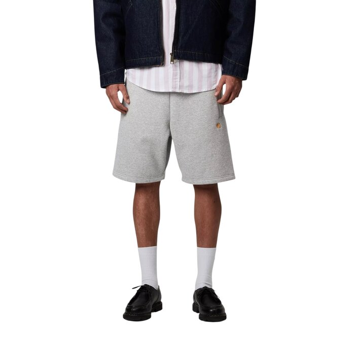 Carhartt WIP Chase Sweat Short - Grey Heather/Gold