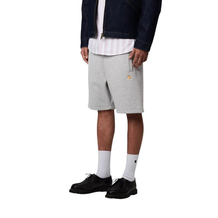 Carhartt WIP Chase Sweat Short - Grey Heather/Gold