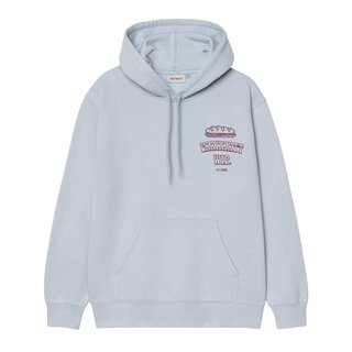 Carhartt WIP Hooded Sandwich Sweat - Blue Fog/Red