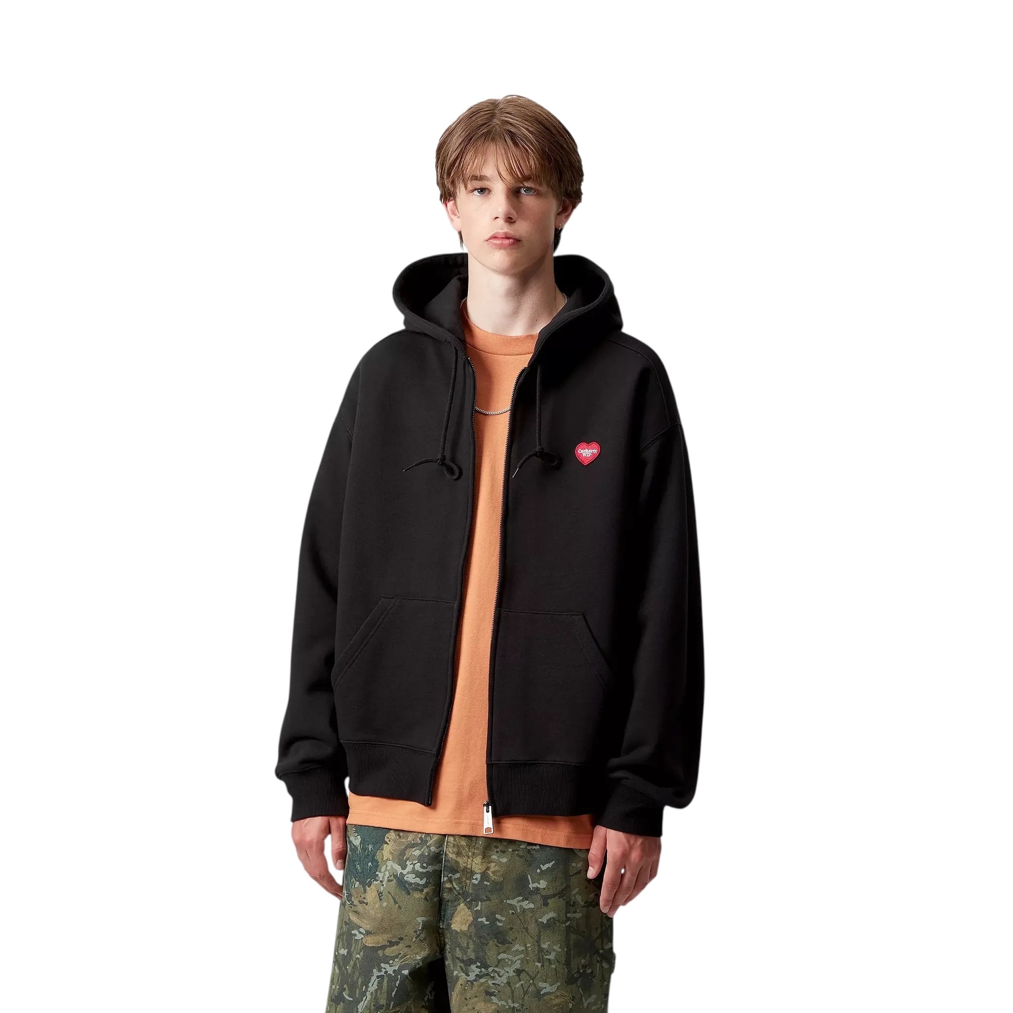 Carhartt WIP Hooded Heart II Hartt Sweat Jacket - Black