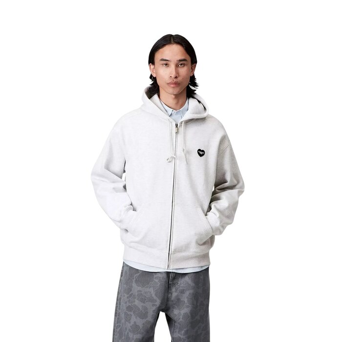 Carhartt WIP Hooded Heart II Hartt Sweat Jacket - Ash Heather