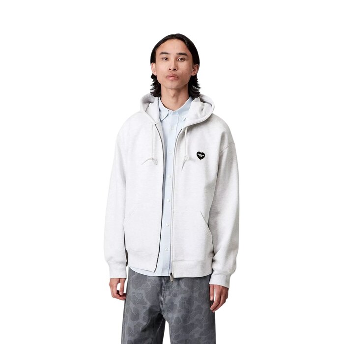 Carhartt WIP Hooded Heart II Hartt Sweat Jacket - Ash Heather