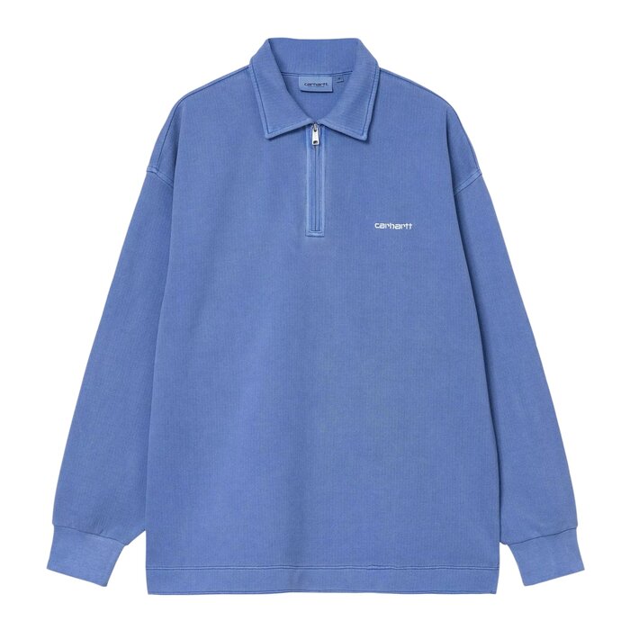 Carhartt WIP Piqué Script Sweat - Wolfsbane/White Garment Dyed