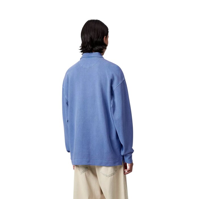 Carhartt WIP Piqué Script Sweat - Wolfsbane/White Garment Dyed