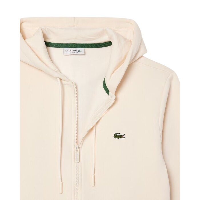 Lacoste Sweatshirt Zippé Lacoste avec Poche Kangourou - Blanc XFJ