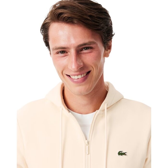 Lacoste Sweatshirt Zippé Lacoste avec Poche Kangourou - Blanc XFJ