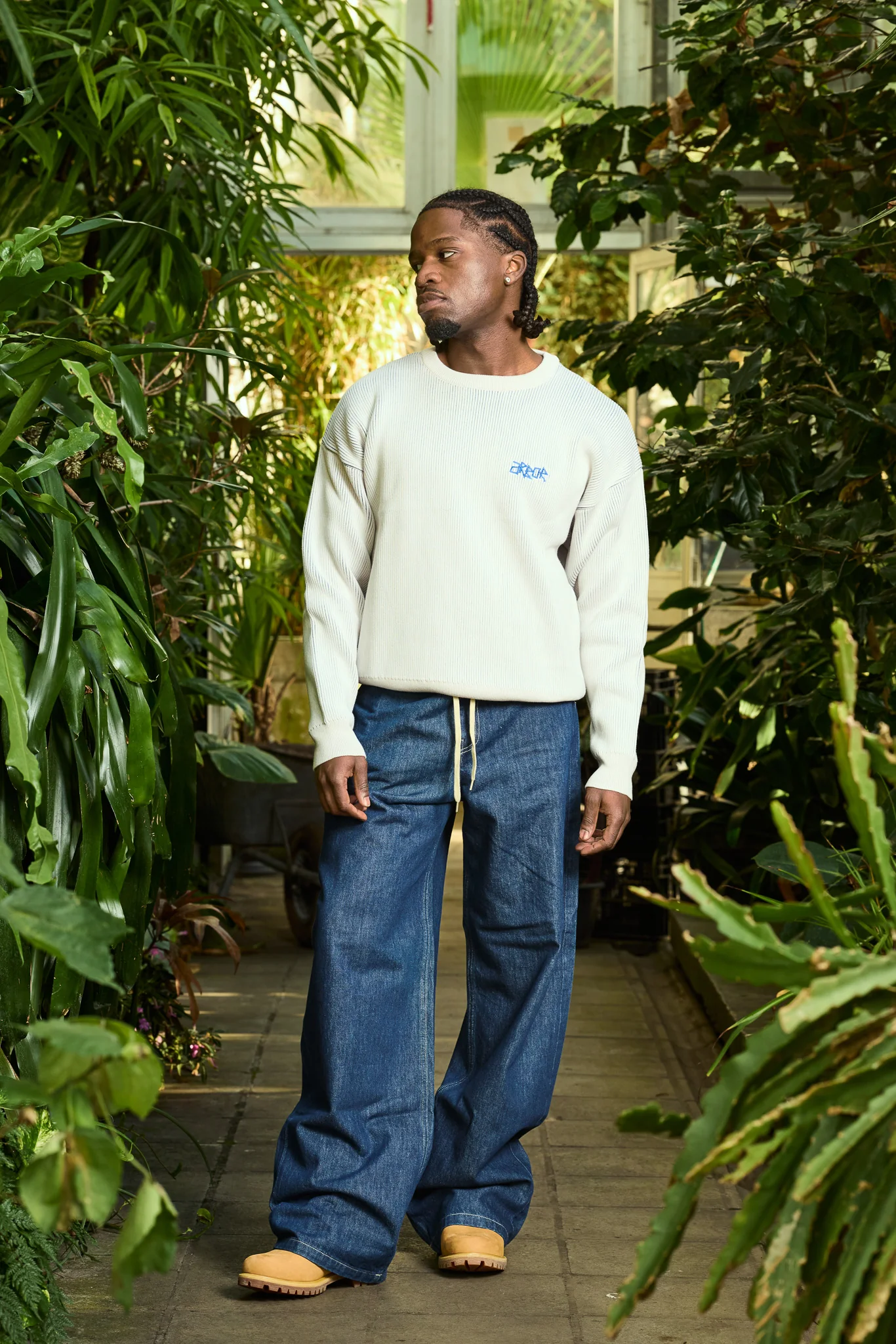 Arbor Antwerp Ribbed Flower Knit - Beige