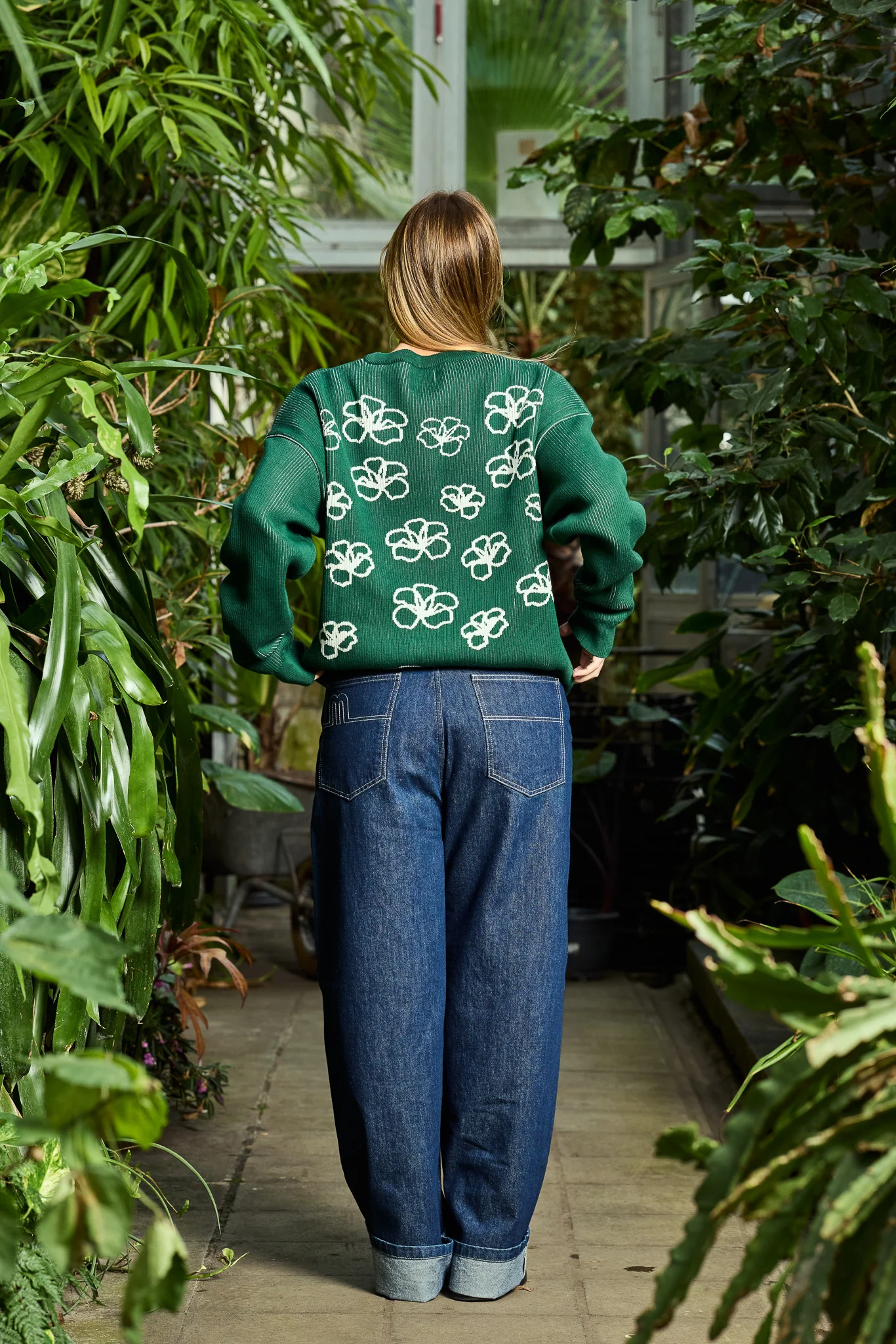 Arbor Antwerp Ribbed Flower Knit - Green