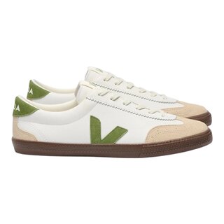 Veja Volley Leather - White/Kiwi/Bark