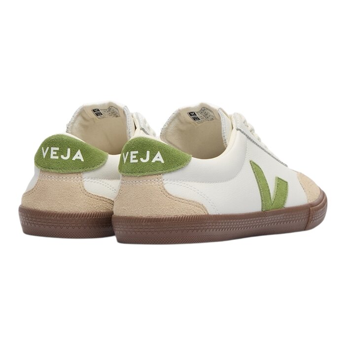 Veja Volley Leather - White/Kiwi/Bark