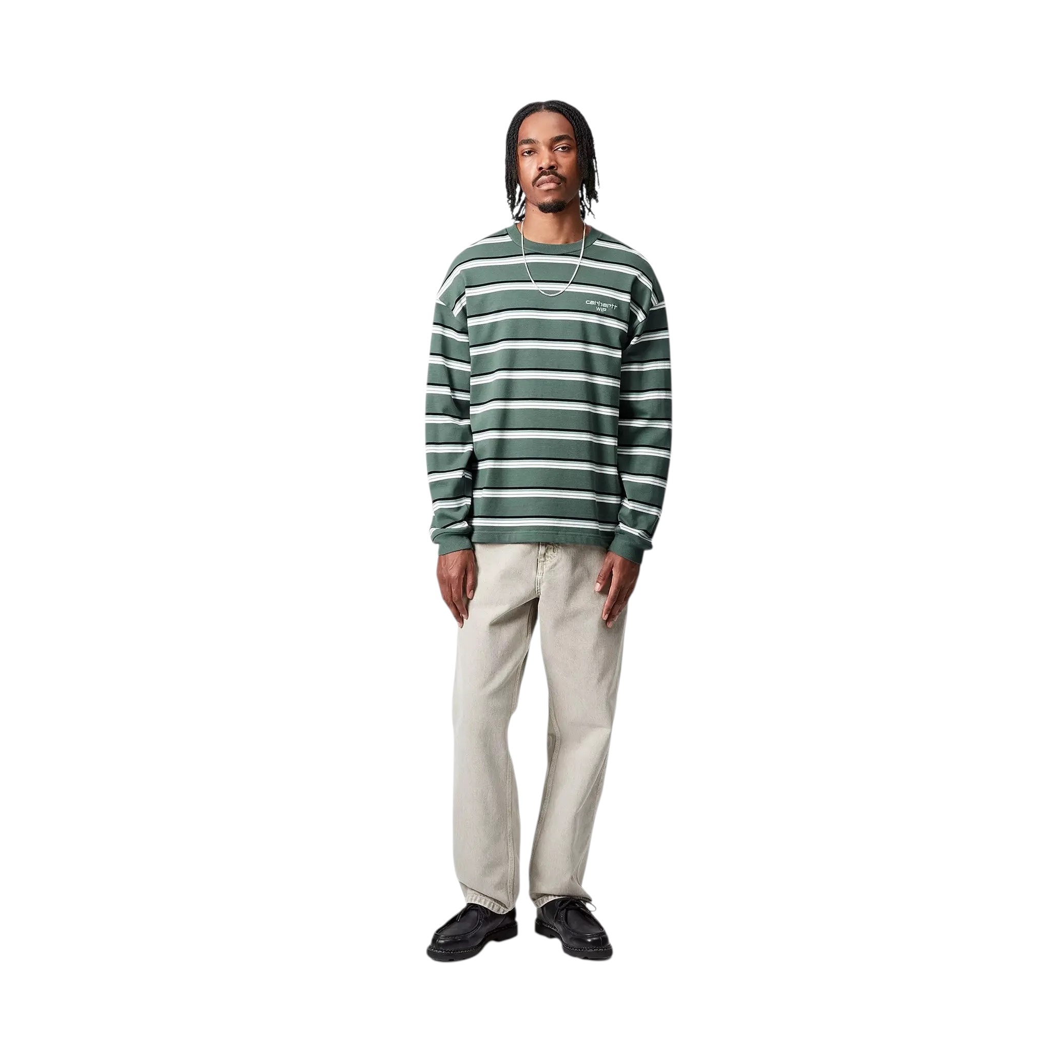 Carhartt WIP L/S Holm T-Shirt - Holm Stripe/Silver Pine