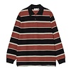 L/S Malone Rugby Shirt- Malone Stripe/Dark Brick