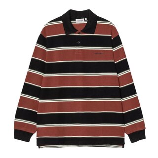 Carhartt WIP L/S Malone Rugby Shirt- Malone Stripe/Dark Brick