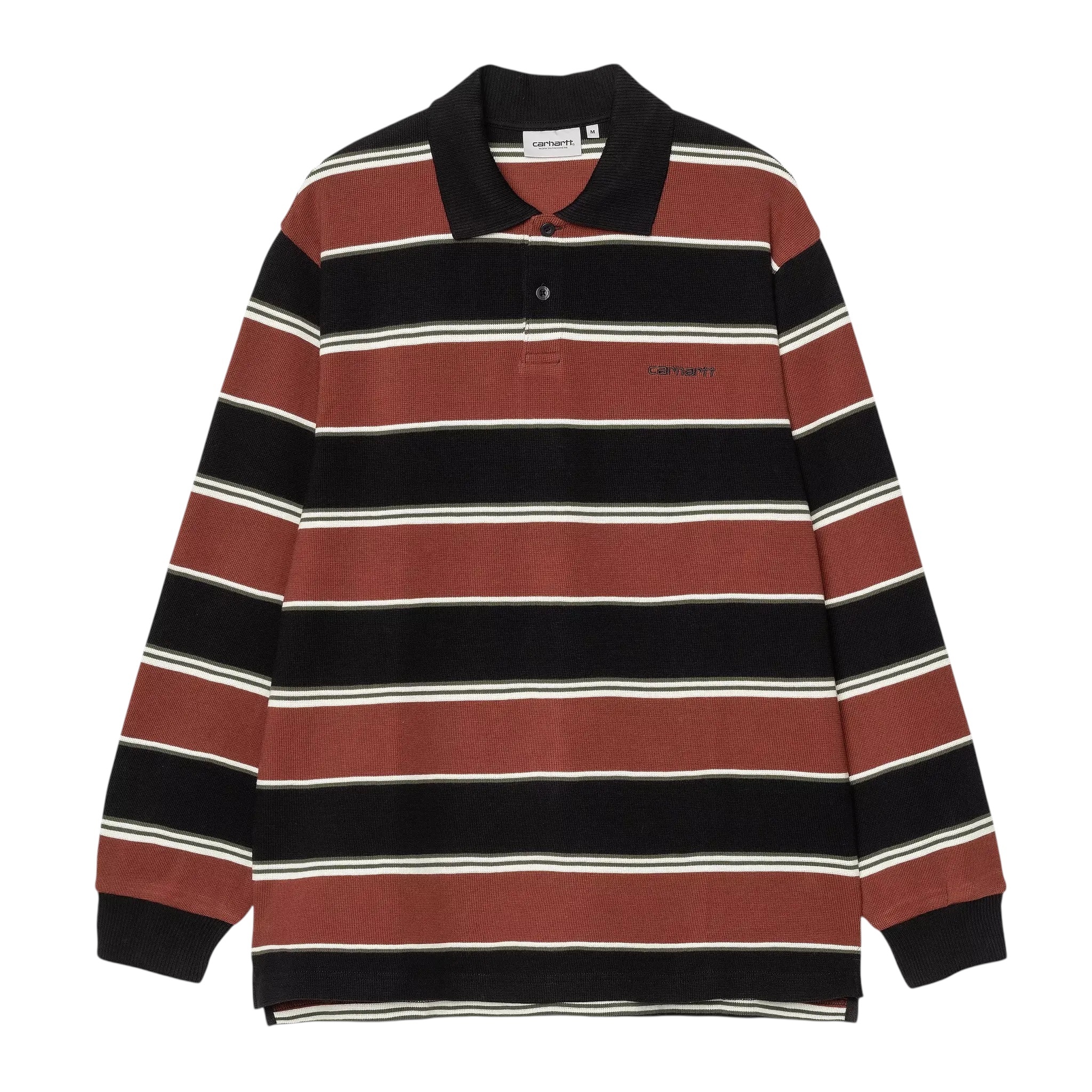 Carhartt WIP L/S Malone Rugby Shirt- Malone Stripe/Dark Brick
