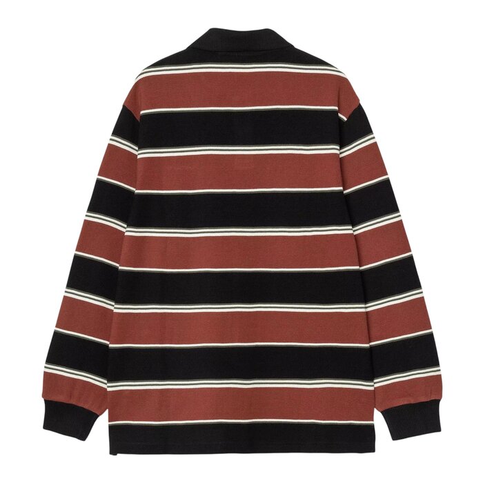Carhartt WIP L/S Malone Rugby Shirt- Malone Stripe/Dark Brick