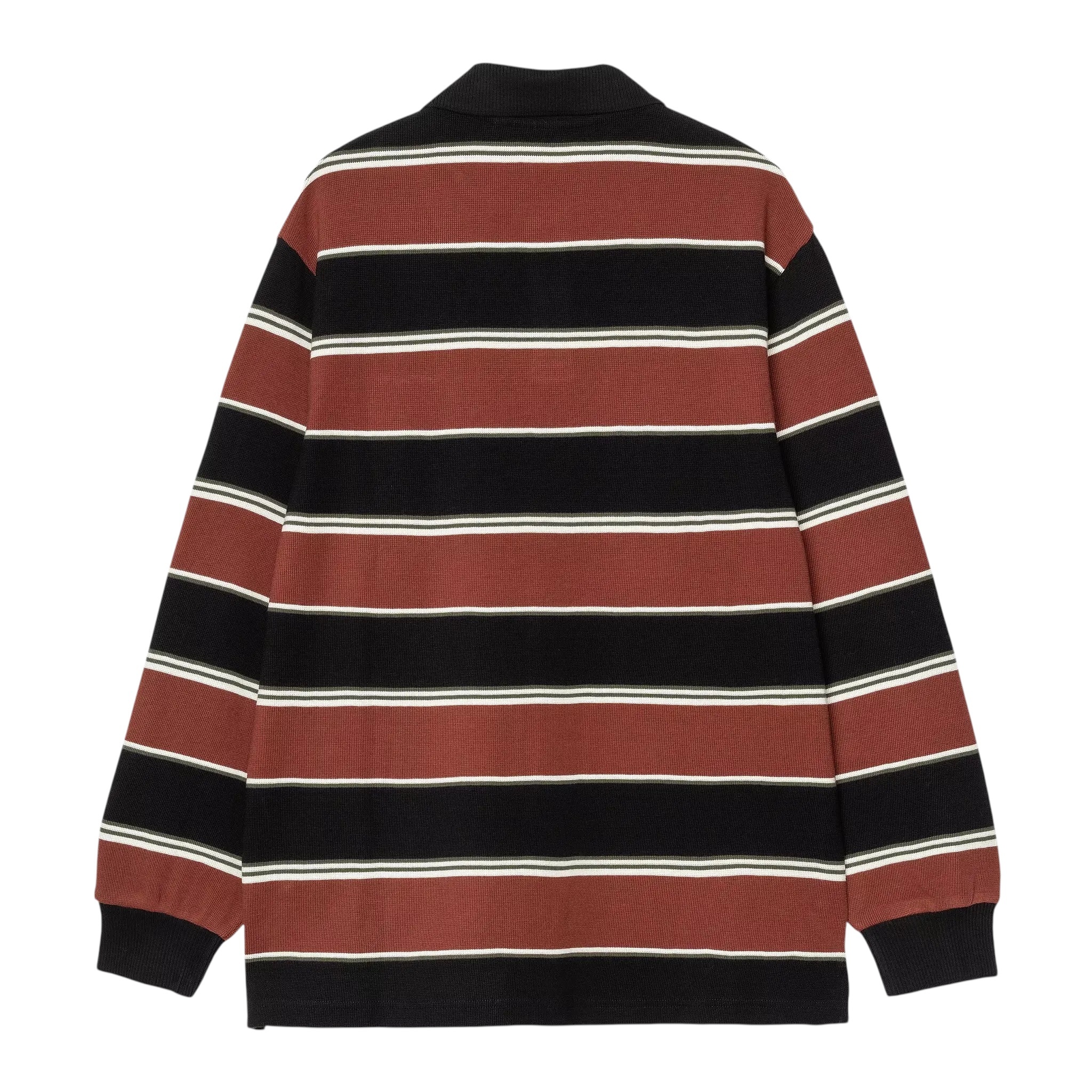 Carhartt WIP L/S Malone Rugby Shirt- Malone Stripe/Dark Brick