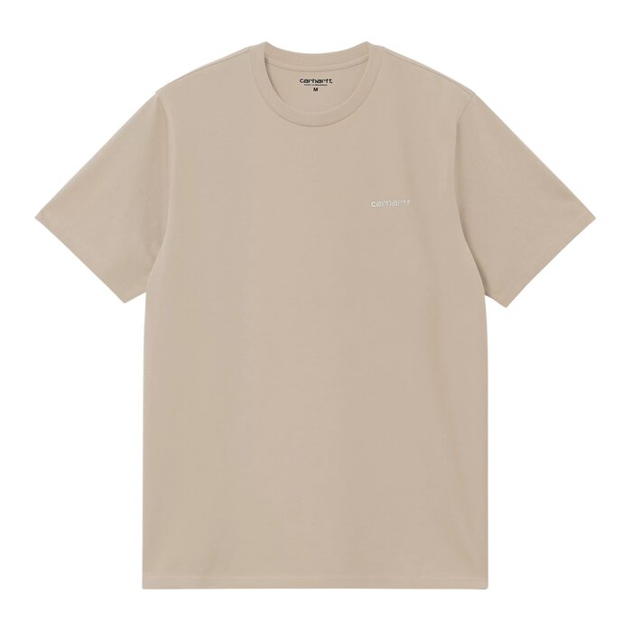 Carhartt WIP S/S Script Embroidery T-shirt - Fleur De Sel/White