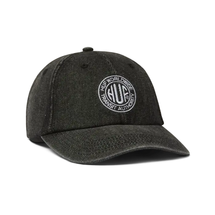 Huf Token 6 Panel CV Washed Hat - Black