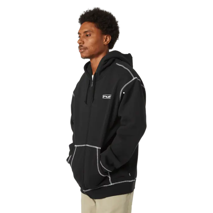 Huf Stretch F/Z Hoodie - Black