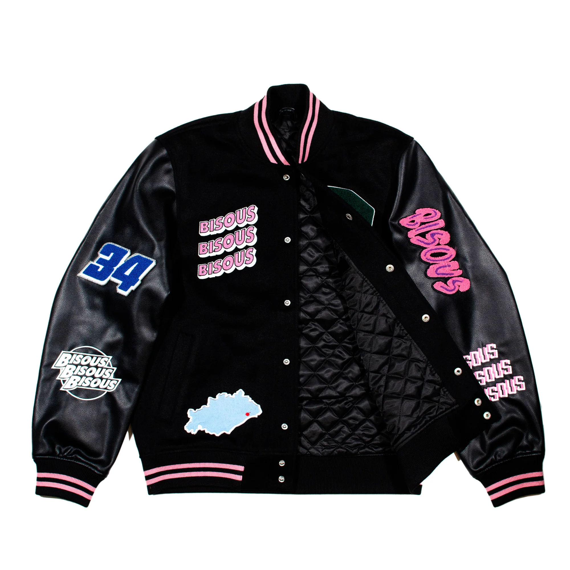 Bisous Skateboards Bisous Varsity Jacket - Black