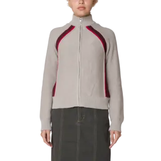 Obey Lizzie Zip Mock Sweater - Oatmeal Heather