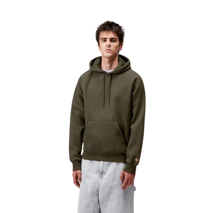 Carhartt WIP Hooded Chase Sweat - Olive/Gold
