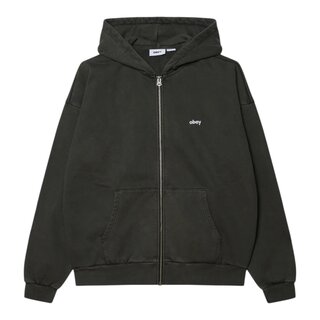 Obey Lowercase Pigment Zip Hood - Pigment Pirate Black