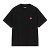 W' S/S Heart Patch T-Shirt - Black/Red