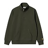 Chase Neck Zip Sweat - Olive/Gold