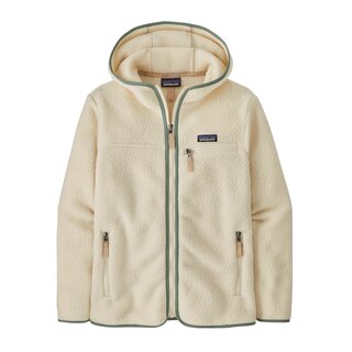 Patagonia W'S Retro Pile Hoody - Natural/Ellwood Green