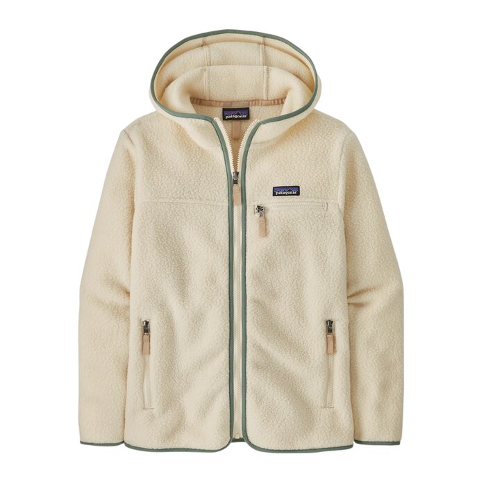 Patagonia W'S Retro Pile Hoody - Natural/Ellwood Green