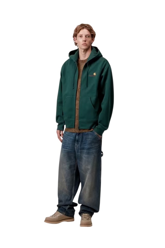 Carhartt WIP Hooded American Script Jacket - Dark Fir