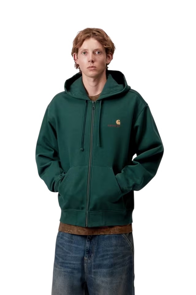 Carhartt WIP Hooded American Script Jacket - Dark Fir