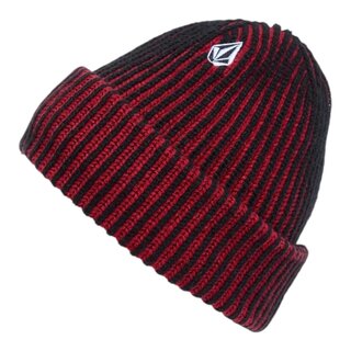 Volcom Full Stone Cuff Beanie -Black/Red
