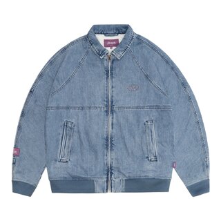 Jacker Stamp Dyed Bomber Denim Jacket - Blue