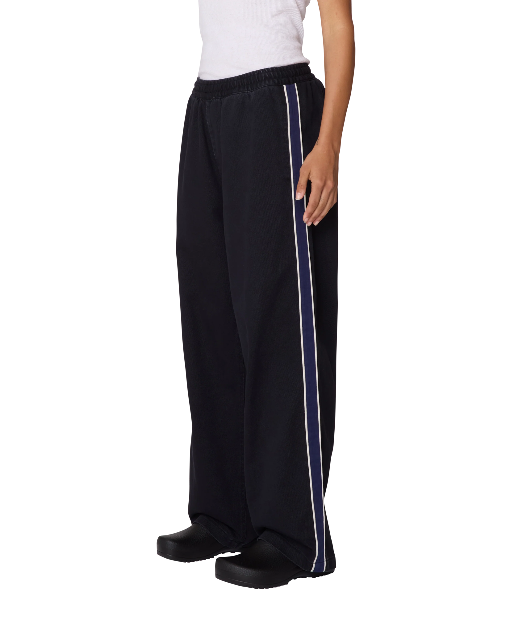 Obey Astrid Side Stripe Pant - Digital Black Faded Wash