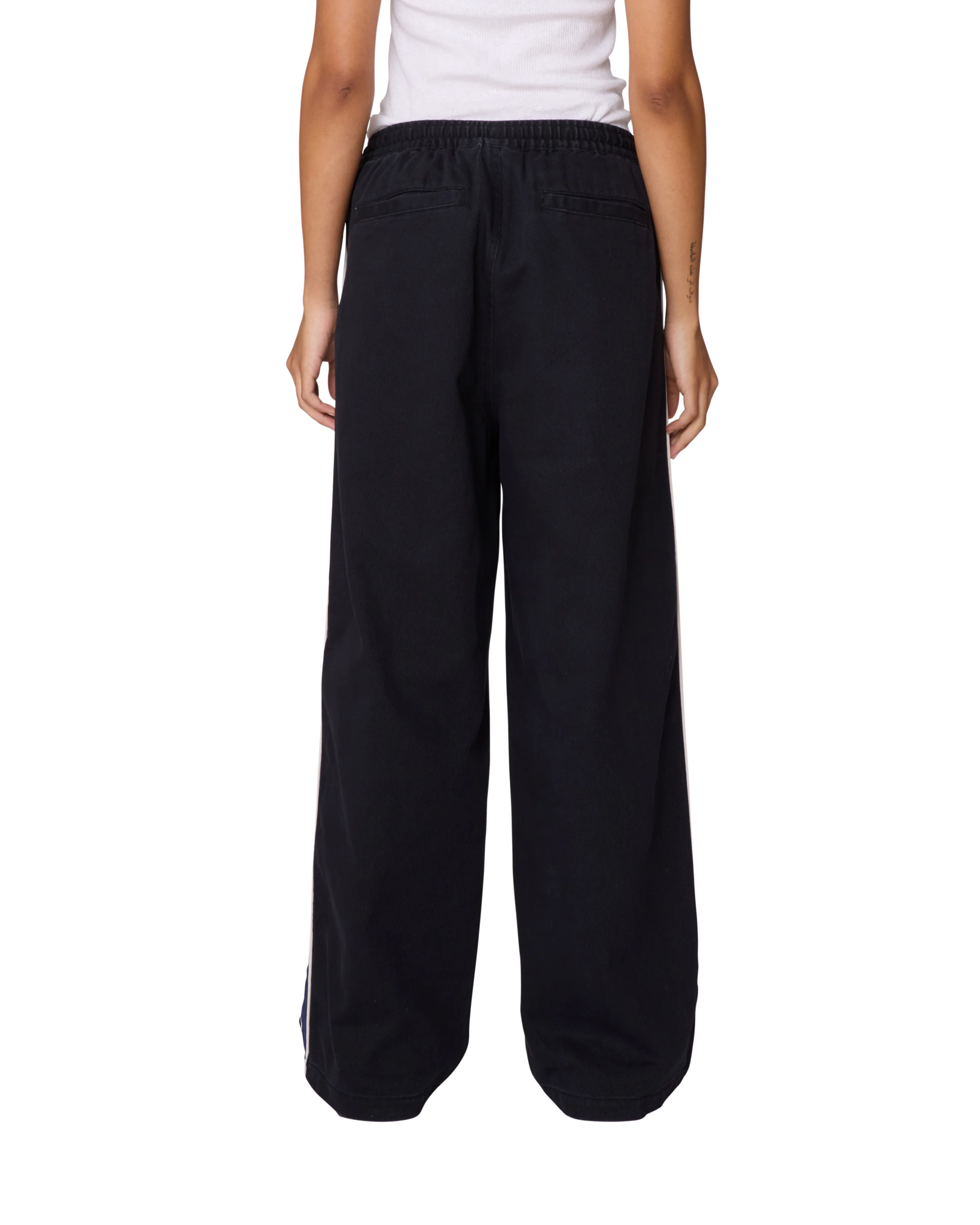 Obey Astrid Side Stripe Pant - Digital Black Faded Wash