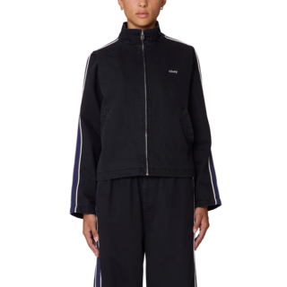 Obey Astrid Stripe Jacket - Digital Black Faded Wash