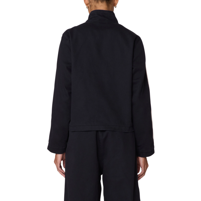 Obey Astrid Stripe Jacket - Digital Black Faded Wash