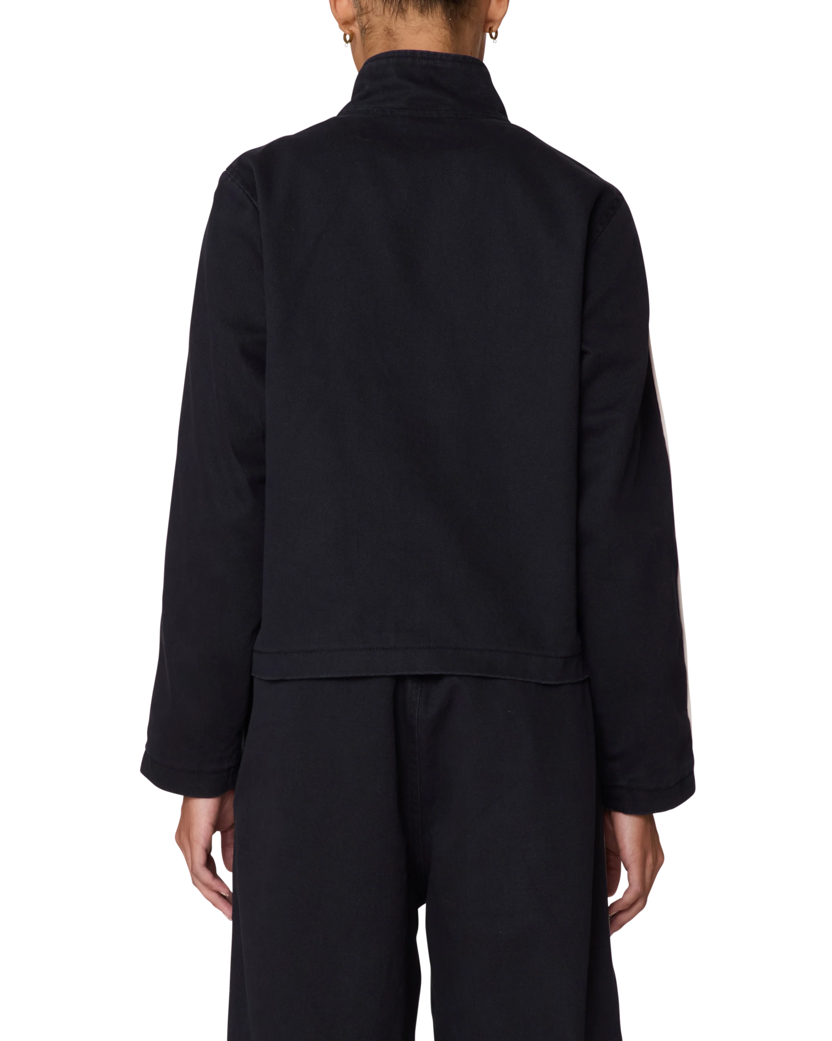 Obey Astrid Stripe Jacket - Digital Black Faded Wash