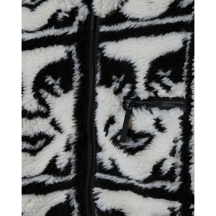 Obey Repeated Icon Sherpa Jacket - Black Multi