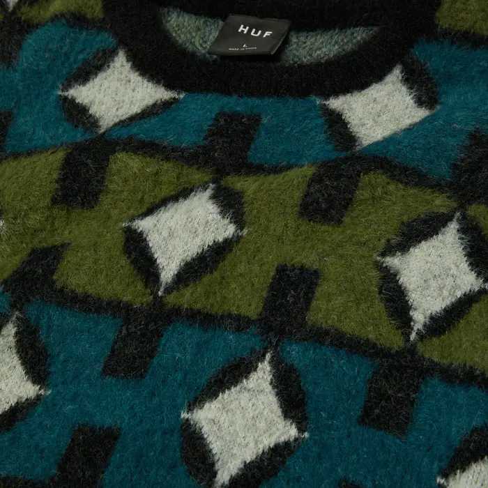 Huf Space Age Crewneck Sweater - Pine
