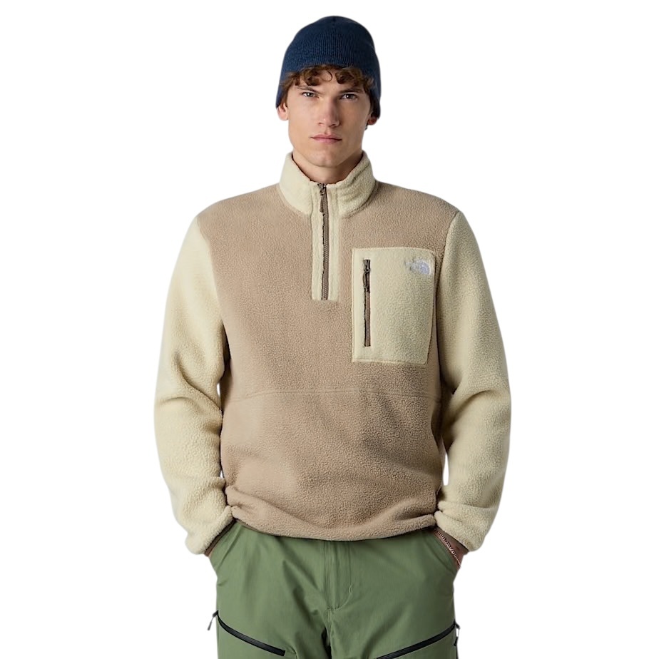 The North Face M' Yumiori 1/4 Zip - Mushroom Grey/Gravel Mocha Brown