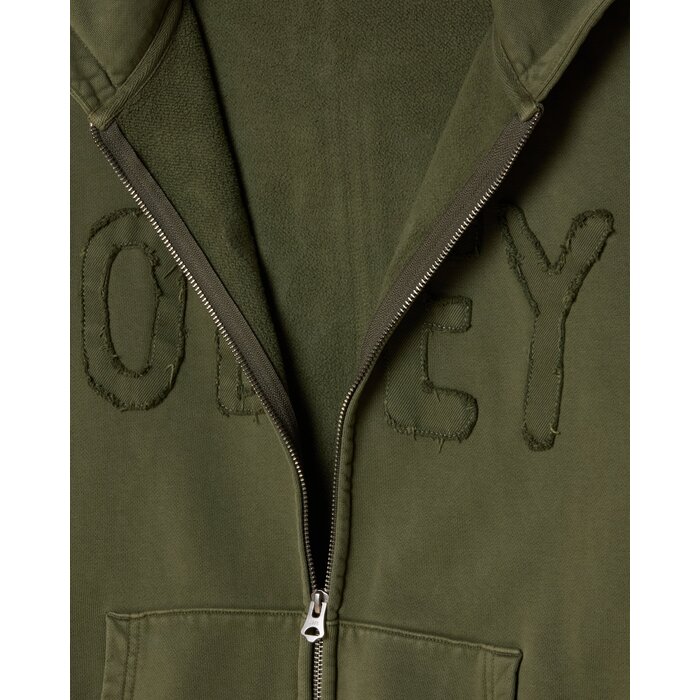 Obey Hybrid Faded Zip Hood - Deep Lichen Green (Faded Wash)