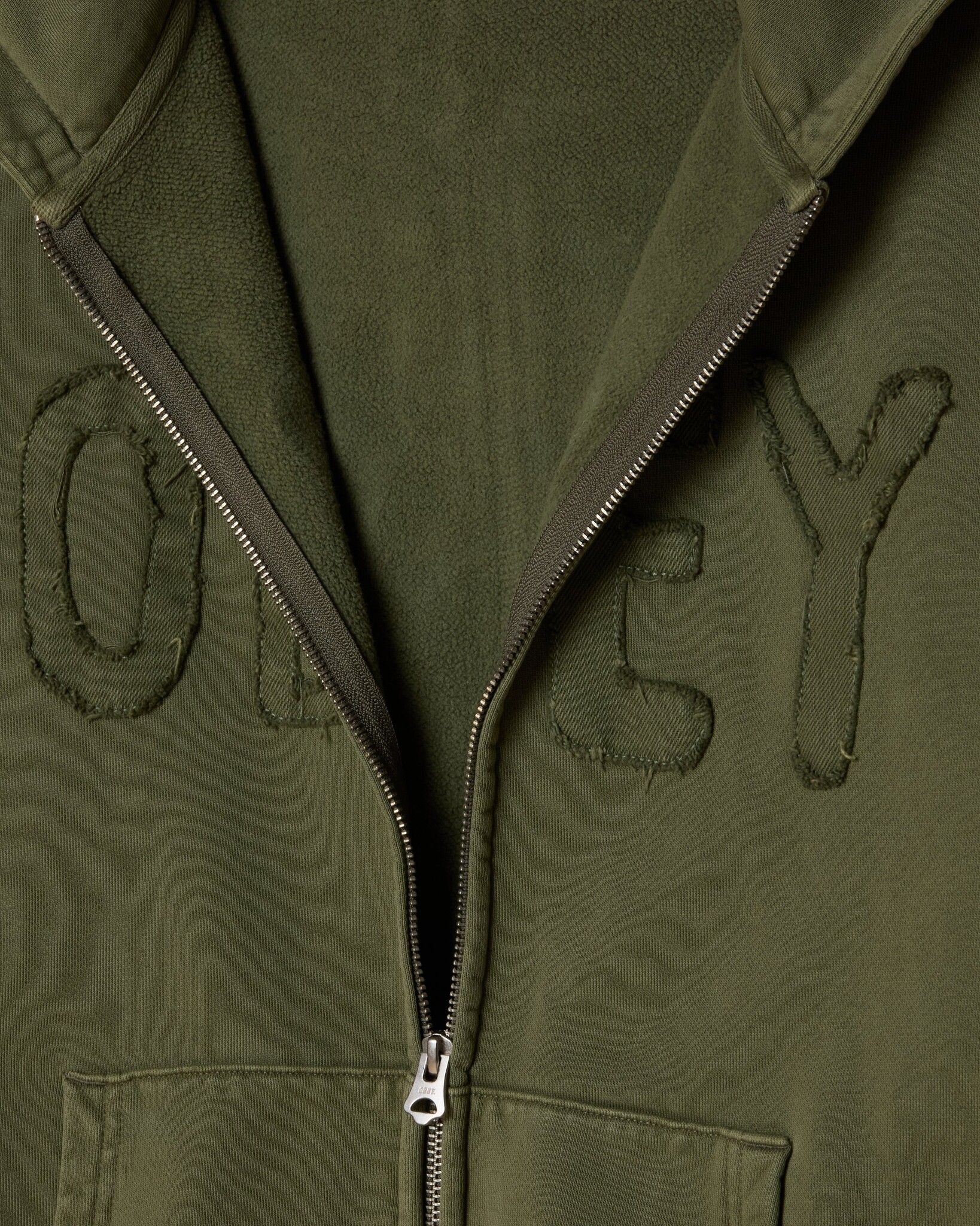 Obey Hybrid Faded Zip Hood - Deep Lichen Green (Faded Wash)
