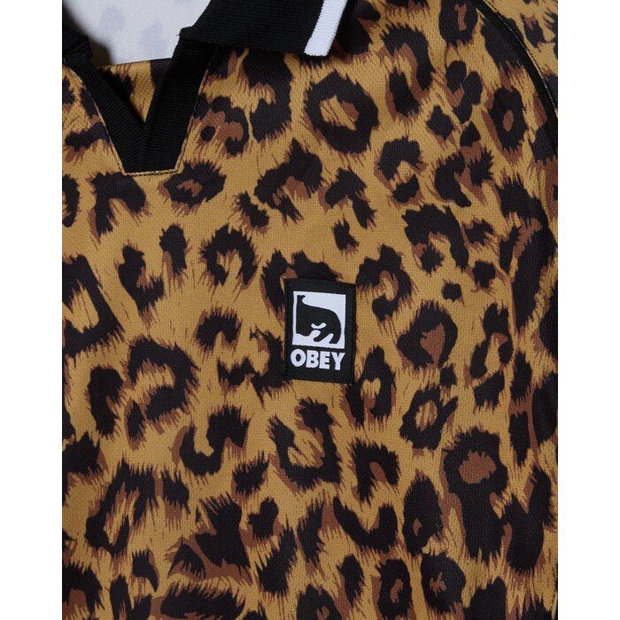 Obey Polo Collar Sport Shirt - Leopard Multi